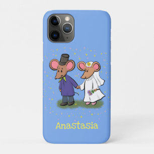 かわいいマウスカップル漫画イラストレーション iPhone 11 PROケース