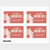 かわいいマウスクッキーサンタハット 長方形シール (シート)