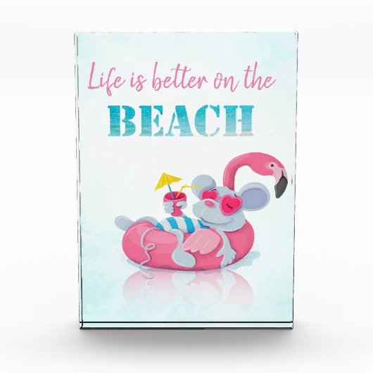 かわいいマウススタイリッシュビーチ フォトブロック (正面)