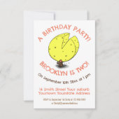 かわいいマウスチーズ誕生日の漫画の招待状 招待状 (正面)