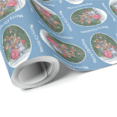 かわいいマウスファミリーキャロルシンガークリスマスギフトラップ ラッピングペーパー (ロールコーナー)