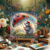 かわいいマウスラディバグ水の色レインボーイースター シーズンカード