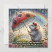 かわいいマウスラディバグ水の色レインボーイースター シーズンカード (正面)