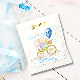 かわいいマウス動物自転車ボーイ1歳パーティー フェイバーバッグ