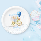 かわいいマウス動物自転車ボーイ1歳パーティー ペーパープレート