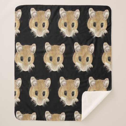 かわいいマウス好奇心おもしろい動物の水のカラーアート シェルパブランケット (正面)