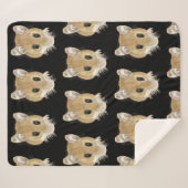 かわいいマウス好奇心おもしろい動物の水のカラーアート シェルパブランケット (正面(横))