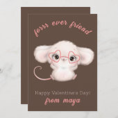 かわいいマウス教室バレンタインカード シーズンカード (正面/裏面)