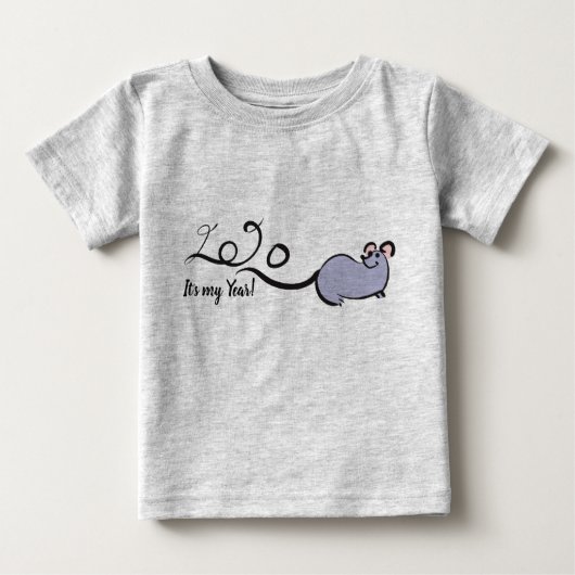 かわいいマウス漫画の月ラット新年2020ベビー2 ベビーTシャツ (正面)