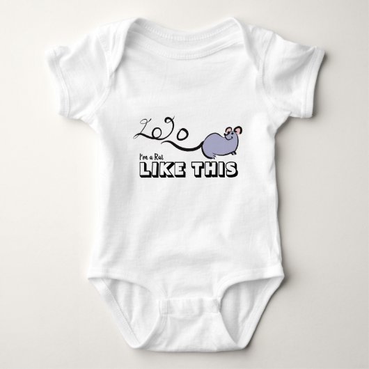 かわいいマウス漫画ラット新年2020ベビーボディスーツ ベビーボディスーツ (正面)