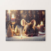 かわいいマウス祝のクリスマス ジグソーパズル (横)