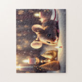 かわいいマウス祝のクリスマス ジグソーパズル (縦)