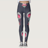 かわいいマウス顔マスクとケーキ レギンス (正面)