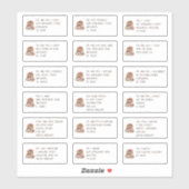 かわいいマウス18個の名前アドレス感謝祭 シール (シート)