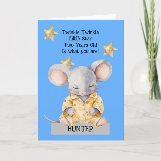 かわいいマウス2nd誕生日カード シーズンカード (正面)
