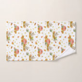 かわいいマウス、カボチャと秋カラフルパターン バスタオルセット (ハンドタオル)