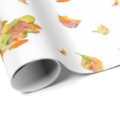 かわいいマウス、カボチャと秋カラフルパターン ラッピングペーパー (ロールコーナー)