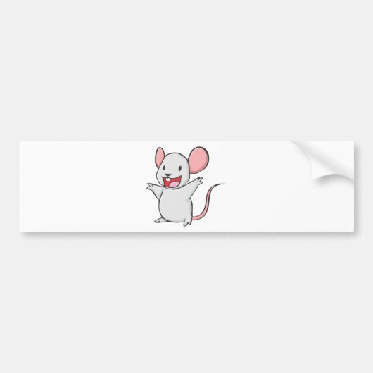 かわいいマウス バンパーステッカー (正面)