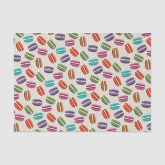 かわいいマカラフルカロン模様 薄葉紙 (正面)