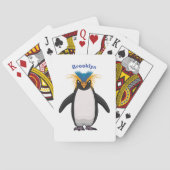 かわいいマカロニペンギン漫画イラストレーション トランプ (裏面)
