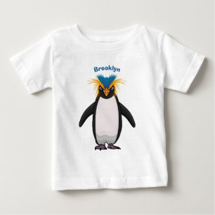 かわいいマカロニペンギン漫画イラストレーション ベビーTシャツ