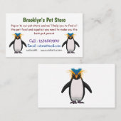 かわいいマカロニペンギン漫画イラストレーション 名刺 (正面/裏面)