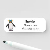 かわいいマカロニペンギン漫画イラストレーション 名札 (インサイチュ)