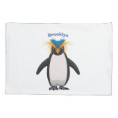 かわいいマカロニペンギン漫画イラストレーション 枕カバー (裏面)