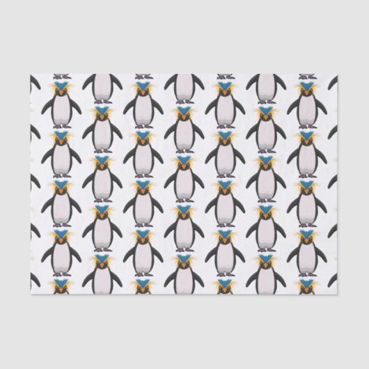 かわいいマカロニペンギン漫画イラストレーション 薄葉紙 (正面)