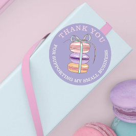 かわいいマカロンのパティシエありがとう中小企業 ラウンドシール