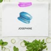 かわいいマカロンイラストレーション キッチンタオル (折り畳み)