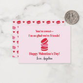 かわいいマカロンバレンタインデー教室 ノートカード (正面/裏面インサイチュ)