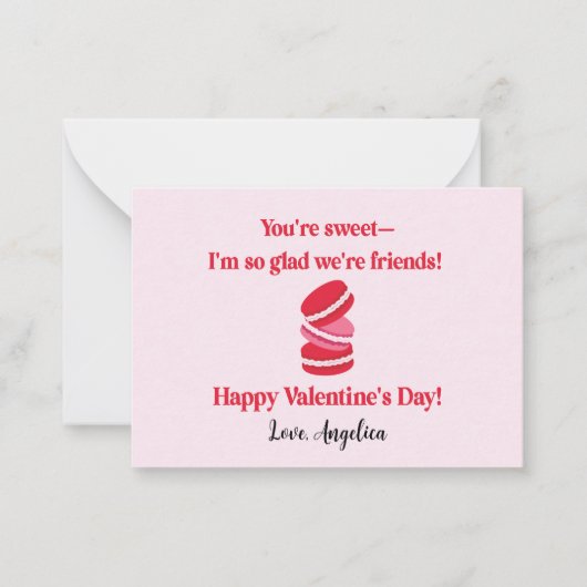 かわいいマカロンバレンタインデー教室 ノートカード (正面)