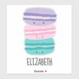 かわいいマカロンパステルキュートパーソナライズされたカスタム シール