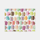 かわいいマカロンパターン フリースブランケット (正面(横))