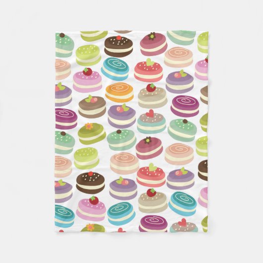 かわいいマカロンパターン フリースブランケット (正面)