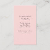 かわいいマカロンピンクベーカリーの名刺 名刺 (裏面)