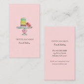 かわいいマカロンピンクベーカリーの名刺 名刺 (正面/裏面)