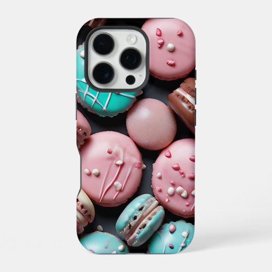 かわいいマカロン モノグラム iPhoneケース (裏面)