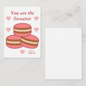 かわいいマカロン 子供の教室 バレンタイン メッセージカード ノートカード (正面/裏面)