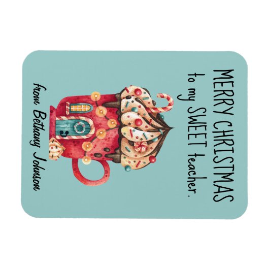 かわいいマグネットと甘い先生メリークリスマス マグネット (横)