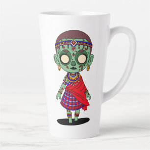 かわいいマサイのゾンビ カフェラテマグ