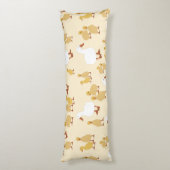 かわいいマザーダック&ベビーアクリングパターン ボディピロー (裏面 (縦))