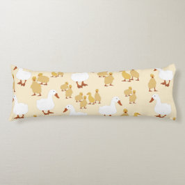 かわいいマザーダック&ベビーアクリングパターン ボディピロー