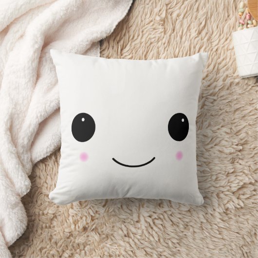 かわいいマシュマロスマイル枕 クッション (ブランケット)