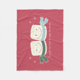 かわいいマシュマロ愛冬休み毛布 フリースブランケット