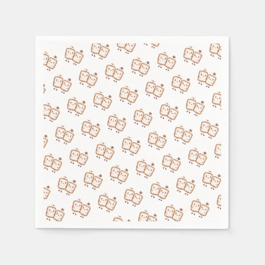 かわいいマシュマロ煙 スタンダードカクテルナプキン (正面)