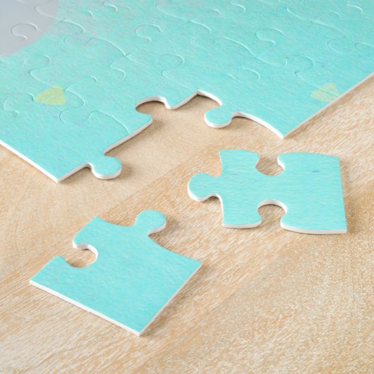 かわいいマジカルシーユニコーン名前をカスタムする  ジグソーパズル (側面)