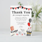 かわいいマジシャンうさぎのマジックショーバルーン誕生日 サンキューカード (スタンド正面)