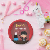 かわいいマジシャンの子供の魔法の誕生日パーティー ペーパープレート (パーティー)